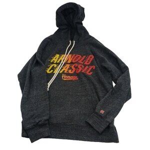 Homage Womens M Hoodie Gray Arnold Classic Pullover Sweatshirt Athletic Retro